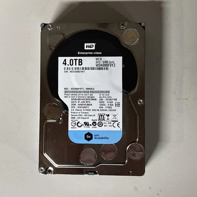 Western Digital WD4000F9YZ-09N20L0 4TB WD 64MB Cache 6Gb/s NEW OPEN BOX - Image 1 of 2
