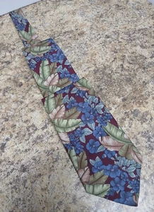 GANT 100% Silk Floral Leaf Pattern Tie Multi Color 58" - Picture 1 of 6
