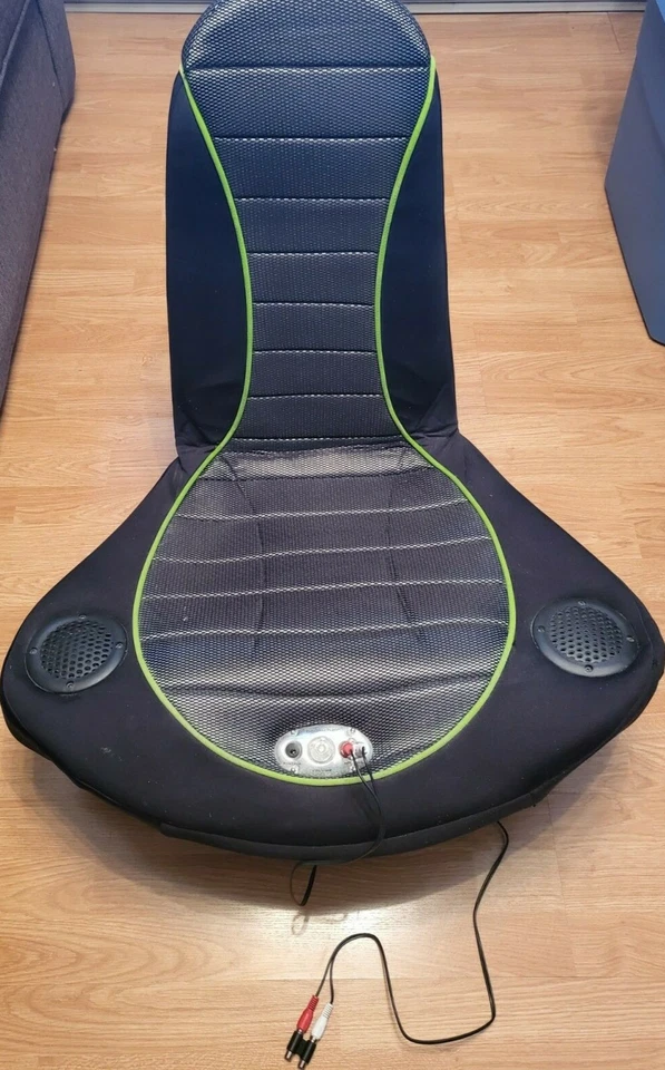 Lumisource Boomchair Stingray Gaming Chair - Black and Green Striped - VGC - Image 1 of 4