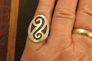 VINTAGE SOUTHWEST HOPI RING SIZE 5 .5 STERLING - Picture 1 of 7