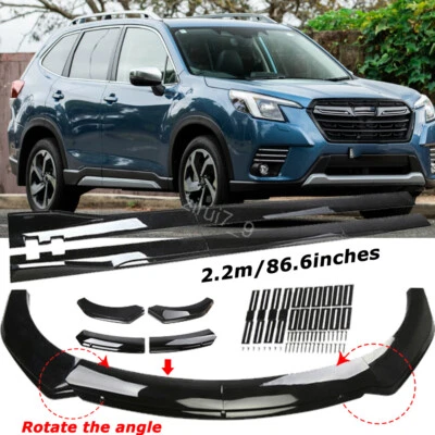 Front Bumper Lip Spoiler Splitter Side Skirt Extension 86.6 For Subaru Forester Foto 1 de 4