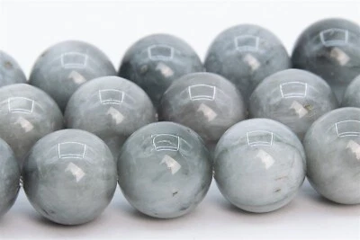 Cuentas redondas crisoberilo gris claro natural genuino de 12 mm para ojo de gato Foto 1 de 4