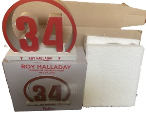 Phillies Roy Halladay Number 34 Retirement Night Statue NIB Collectors Edition - Picture 1 of 14