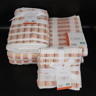 Caro Home 8pc Striped Autumnal Multicolor Cotton Towel Set 2 Bath 2 Hand 4 Tip - Image 1 of 4