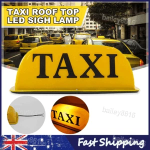 Car Cab Taxi Sign Top Light Magnetic Base Roof Dome LED Light Lamp Universal - Picture 1 of 7