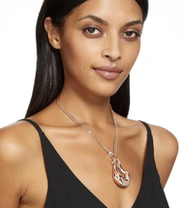 Mimco 💜💜💜 Rose Gold Pendant Necklace Choker Sculpt Long Or Short Neck - Bild 1 von 12