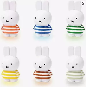(Set of 6) JAPAN Miffy Stripe Rabbit Tetra Fibbitz Stand Pastel Figure (6 color) - Picture 1 of 7