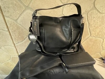 Deluxity Los Angeles Black 3 Piece Set Tote Handbag Wallet NWT - Image 1 of 4
