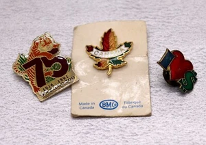 Lot 3 Vintage Enameled Pins San Diego Zoo 75 Years Canada w/ Card & I Love Money - Picture 1 of 8