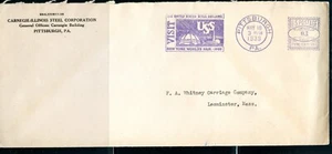US 1939 LOT OF 2 METER SLOGAN COVERS DEPICTING DIF'NT VENUES AT NY WORLD'S FAIR - Picture 1 of 2