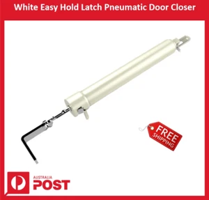 New Rolltrak White Easy Hold Latch Pneumatic Door Closer 300mm No.3581 Free Ship - Picture 1 of 2