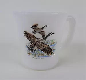 Vintage Fire King Coffee Cup Mug Canada Goose Milk Glass Oven Ware 1960s 1970s - Bild 1 von 4