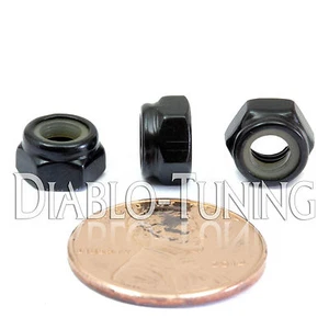 M5-0.8 / 5mm - Qty 10 - Nylon Insert Hex Lock Nut DIN 985 - Class 8 Steel Blk Ox - Picture 1 of 4