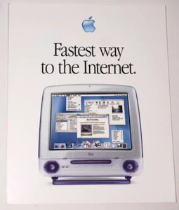 Lote de dos folletos de tienda minorista Apple iMac 2001 "Fastest way to the Internet" - Imagen 1 de 6