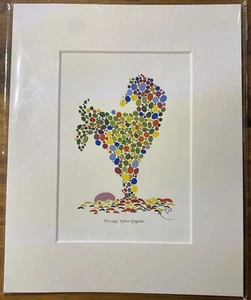 THE EGG Watercolor Art Print by Bjorn Sjogren Chicken Hen Overall 8'X10" w/ mat - Picture 1 of 5