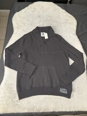 New Express Shawl Collar Mens Gray Cotton Pullover Sweater Size Large Preppy  - Image 1 of 4