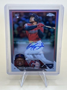 2023 Topps Chrome Update OSCAR GONZALEZ Rookie Refractor Auto /499 - Bild 1 von 2