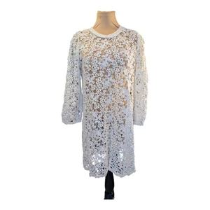 Isabel Marant Etoile Lace Shift Dress Sz 42 US 10 White Sheer Romantic Crochet - Picture 1 of 8