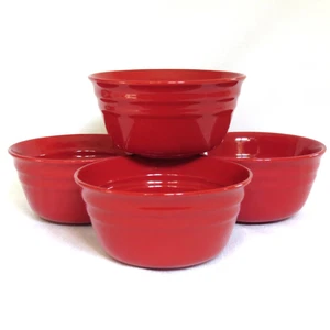 Rachael Ray DOUBLE RIDGE ROT Suppe Müslischalen 4er Set EUC 6" - Bild 1 von 2