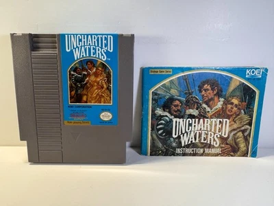 Uncharted Waters (Nintendo NES, 1991) Authentic. GREAT LABELS WITH MANUAL Saves - Image 1 of 4