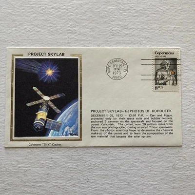 Project Skylab 1st Photos of Kohoutek Commemorative Cover 12-25-73 Colorano Silk - Image 1 of 4