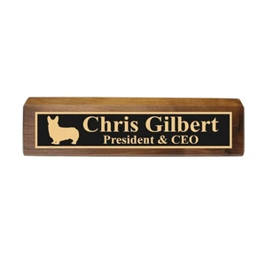 Desk Wedge Name Plate - PERSONALIZED - Corgi - 11 Inches - Picture 1 of 10