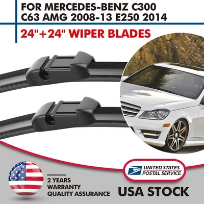 24"+24" Wiper Blades OEM Replacement For Mercedes-Benz CLS550 CLS63 AMG 2012-14 - Imagem 1 de 4