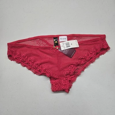 Panty Donna L'oren Mujer XL Rojo 4605 Lazo de Encaje Transparente Lazo Descarado Nuevo con Etiquetas Foto 1 de 4