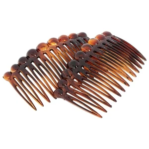 France Luxe Dot Side Comb Pair, Tortoise - Picture 1 of 3
