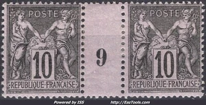 FRANCE TYPE SAGE N° 103 MILLESIME 9 NEUF * AVEC CHARNIERE - Picture 1 of 2