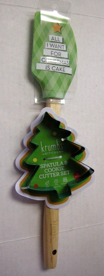 Christmas Spatula & Cookie Cutter Set By Krumbs Kitchen "Christmas Calories..."