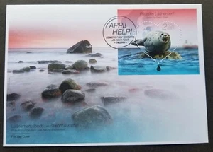 [SJ] Estonia Protection Baltic Sea Seal Marine Life Help (FDC) *Heart *odd shape - Picture 1 of 5