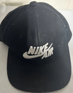 Nike AIR Pro Black White Swoosh Adult Adjustable Snapback Hat Cap - Picture 1 of 2
