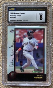 1998 Bowman Chrome Tony Gwynn #22 Refractor CSG 8 NM/Mint Padres
