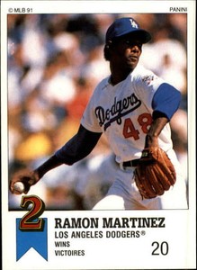 1991 Panini Canadian Top 15 Baseball Card #58 Ramon Martinez