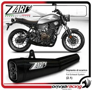 Zard Impianto di Scarico Basso Completo 2.1 Racing Ceramico Nero Yamaha XSR 700 - Foto 1 di 5