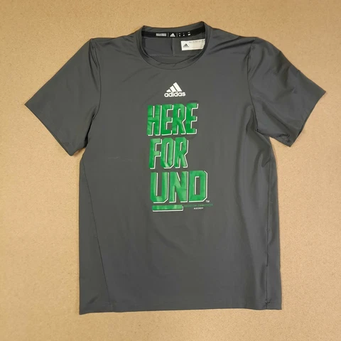 Adidas UND Fighting Hawks Sioux Mens Size Medium Grey Green Aeroready Hockey Cover
