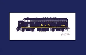 Baltimore & Ohio F7 #4548 11""x17"" estampado enmarañado firmado por Andy Fletcher - Imagen 1 de 1