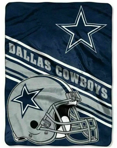 Dallas Cowboys NFL Royal Plush Rashel Blanket 60"x 80" Cover