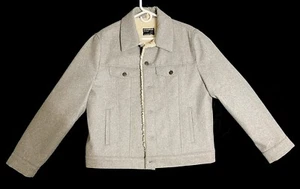 Men's Express Sherpa Lined Jacket Trucker Bomber Wool Heather Grey Large - Picture 1 of 5