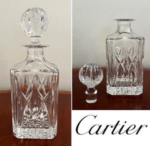 Neu unbenutzt Cartier Kristallglas 10" Quadrat Spirituosen Whisky Schnaps Dekanter - Bild 1 von 12