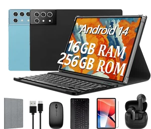 2025 Tablet 10.1 inch 16GB RAM+256GB ROM Android 14 Octa-core Gaming tablet OTG - Picture 1 of 16