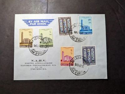 1961 Rwanda Urundi Airmail First Day Cover FDC to Usumbura NAHV - Image 1 of 2