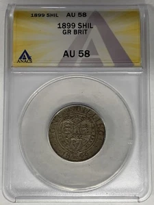 1899 Great Britain 1 Shilling Coin ANACS AU 58 - Picture 1 of 2