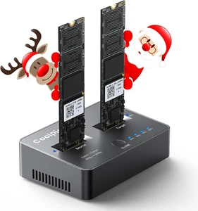 M.2 NVME Duplicator, Dual-Bay Offline Clone M.2 NVME Docking Station,Usb3.2 Gen2 - Picture 1 of 8
