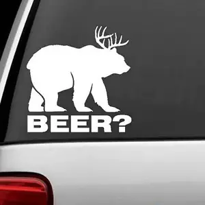 Adesivo decalcomania rack caccia orso birra cervo superficie laptop SUV barca rimorchio - Foto 1 di 1