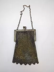 Vintage Whiting & Davis Metal Mesh Clutch Purse with Chain Strap Art Deco - Picture 1 of 6