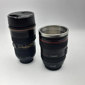 Pair of Camera Lens Travel Coffee Cups - Picture 1 of 10
