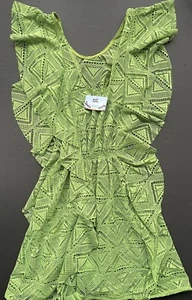 Swimsuit Coverup Women’s A-Shop-Z Ruffle Open Knit L/XL Green FREE SHIPPING! - Picture 1 of 4