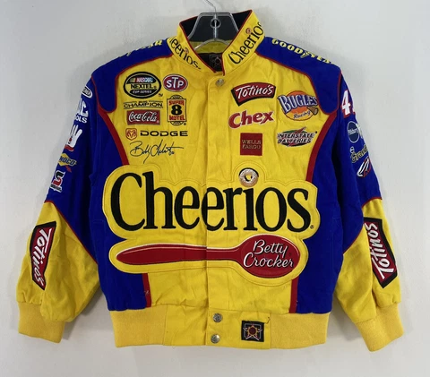 JH Design Yellow Cheerios Bobby Labonte #43 NASCAR Racing Jacket Youth Boys S Cover